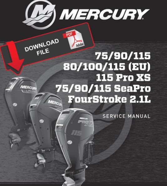 Motores de popa Mercury pretos com logotipo branco alinhados lado a lado