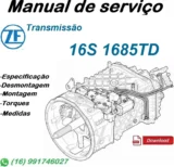 Manual de serviço da transmissão ZF 16S-1685TD em PDF, em português