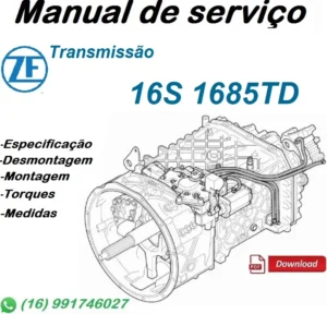 Manual de serviço da transmissão ZF 16S-1685TD em PDF, em português