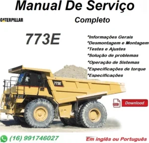 Manual De Serviço Caterpillar 773E -Caminhão De Pedreira