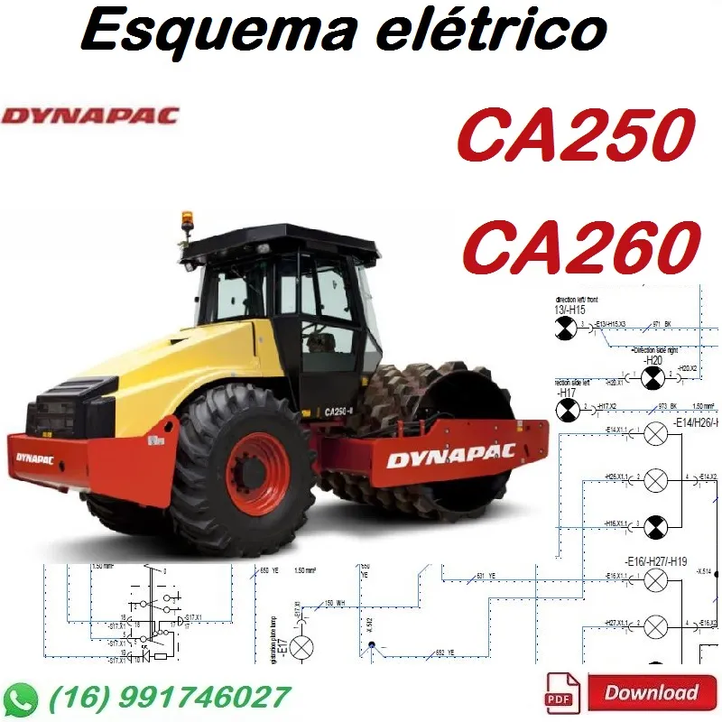Esquema Elétrico Dynapac CA250, CA260 - Rolo Compactador