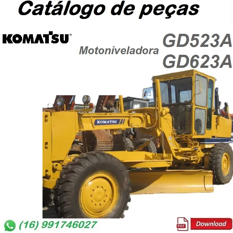 Catálogo De Peças Komatsu GD523A, GD623A -Motoniveladora
