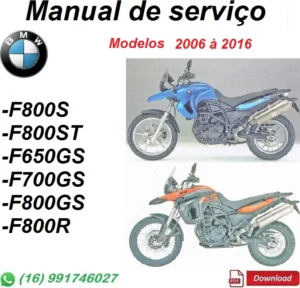 Manual De Serviço BMW F800S, F800ST, F800GS, F700GS, F800GS, F800R