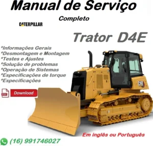 Manual De Serviço Caterpillar D4E -Trator De Esteira