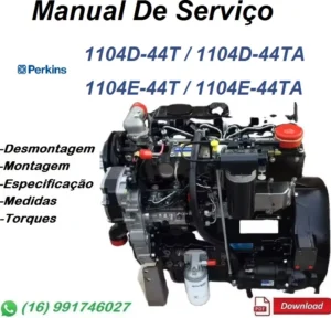 Manual De Serviço Perkins 1104D-E44T, 1104D-E44TA / Motor