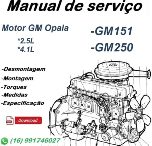 Manual De Serviço Motor GM Opala - GM151, GM250 / 2.5, 4.1