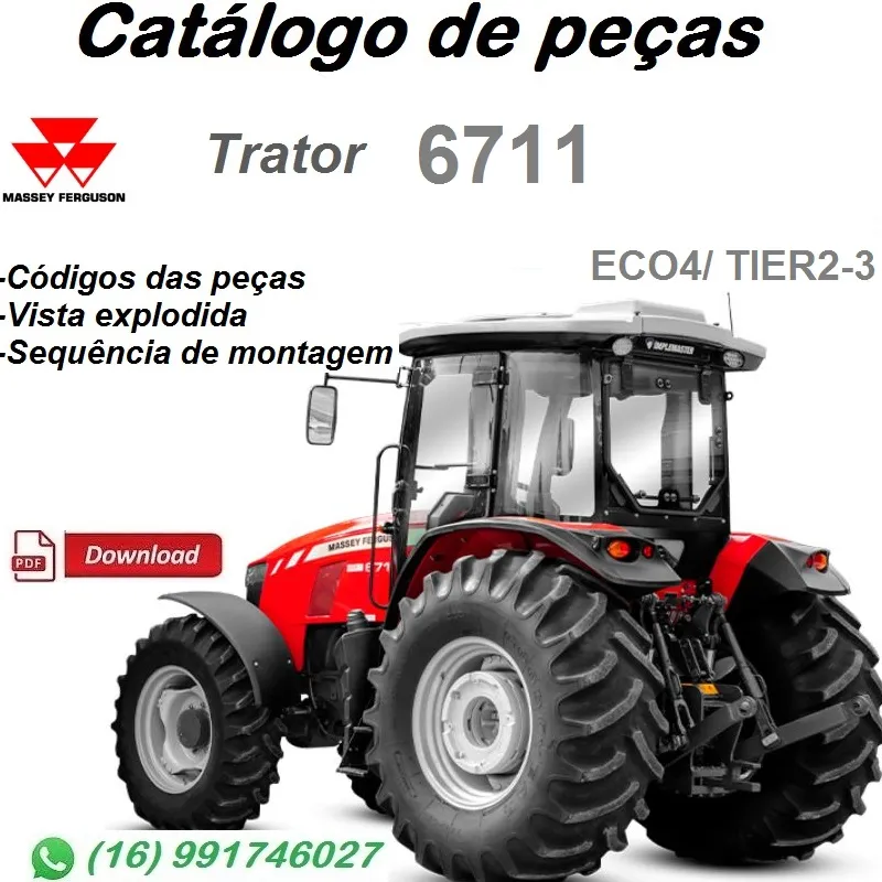 Catálogo De Peças MF 6711 (ECO4/ TIER2-3) Trator Massey Fergunson