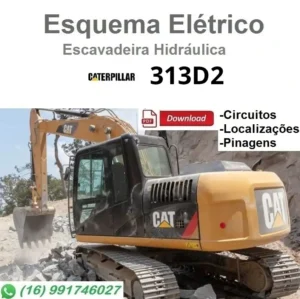 Esquema Elétrico Caterpillar 313D2 - Escavadeira