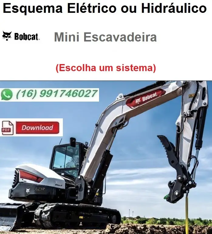 Esquema Elétrico ou Hidráulico Bobcat E27Z - Mini Escavadeira