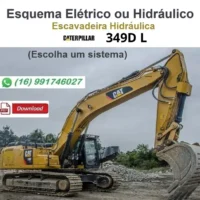 Esquema Elétrico ou Hidráulico Caterpillar 349D L - Escavadeira