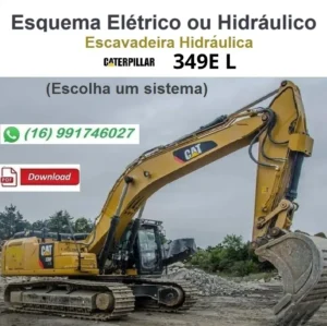 Esquema Elétrico ou Hidráulico Caterpillar 349E L - Escavadeira