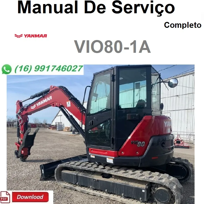 Manual De Serviço Yanmar VIO80-1A / Mini Escavadeira