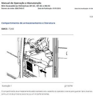 Alternative view of Manual do Operador Caterpillar - 302.5C - Mini Escavadeira