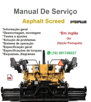 Manual de Serviço Caterpillar - AS2252C - Asphalt Screed