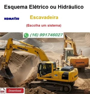 Esquema Elétrico ou Hidráulico Komatsu PC130-8 / Escavadeira