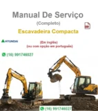 Manual de Serviço Hyundai - R80-7 / Escavadeira Compacta