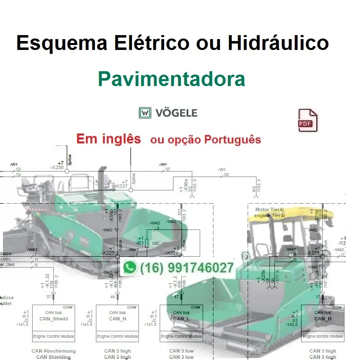 Esquema Elétrico ou Hidráulico Vogele - Super 1900 - Pavimentadora