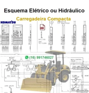 Esquema Elétrico ou Hidráulico Komatsu - WA120L-3 / Carregadeira Compacta