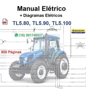 Manual Elétrico New Holland TL5.80, TL5.90, TL5.100 - Trator
