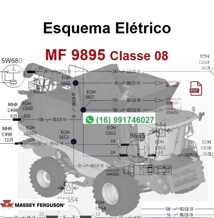 Esquema Elétrico MF 9895 / Classe 08 - Massey Fergunson