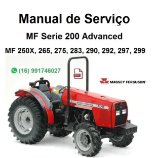 Manual de Serviço MF 250X, 265, 275, 283, 290, 292, 297, 299 Advanced - Trator