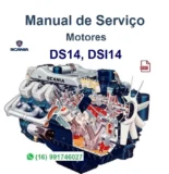 Capa do manual de serviço do motor Scania DS14 e DSI14 em PDF