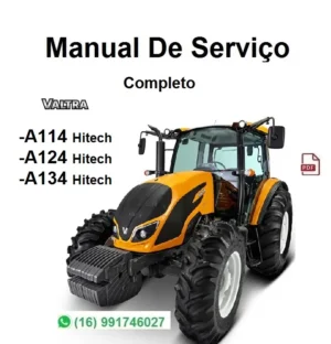 Manual de Serviço Valtra A114, A124 e A134 HiTech 2017 em PDF, em português