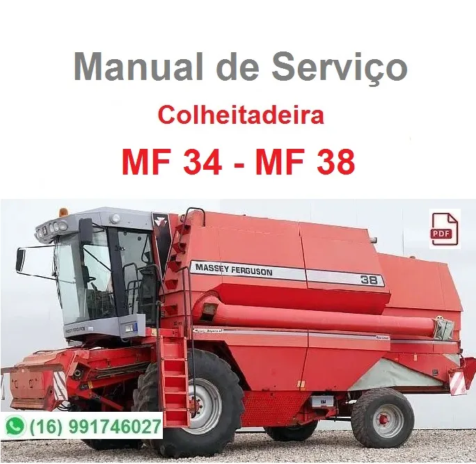 Capa do Manual de Serviço MF 34 e MF 38 em PDF, idioma espanhol
