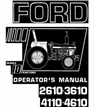 Manual do Operador Ford New Holland 2610, 3610, 4110, 4610 -Trator