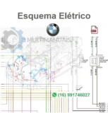 Diagrama elétrico da BMW X5 em PDF com circuitos e fios identificados por cores