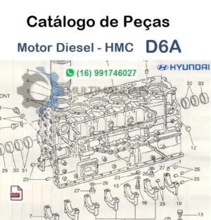 Catálogo de Peças Motor - HMC D6A - Hyundai