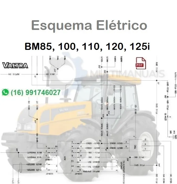 Esquema Elétrico Valtra BM85, 100, 110, 120, 125i - Trator