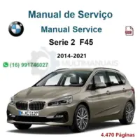 BMW Série 2 F45 2014-2021 em destaque, imagem do manual de serviço em PDF