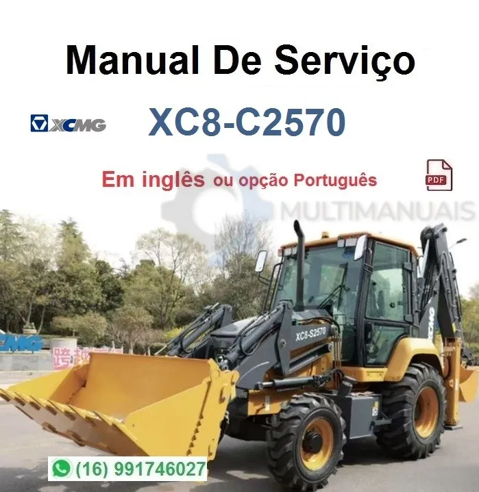 Manual de Serviço XCMG XC8-C2570 em PDF, arquivo digital para retroescavadeira