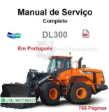 Capa do manual de serviço Doosan DL300 em PDF, versão em português