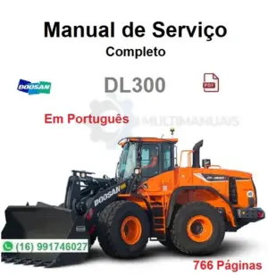 Capa do manual de serviço Doosan DL300 em PDF, versão em português
