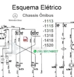 Esquema Elétrico Mercedes Benz Chassis Ônibus 1113, 1115, 1315, 1318, 1418, 1520