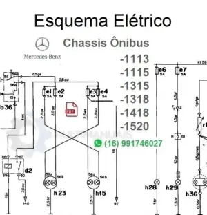 Esquema Elétrico Mercedes Benz Chassis Ônibus 1113, 1115, 1315, 1318, 1418, 1520