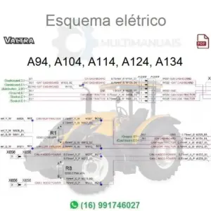 Esquema Elétrico Valtra A94, A104, A114, A124, A134 - Trator