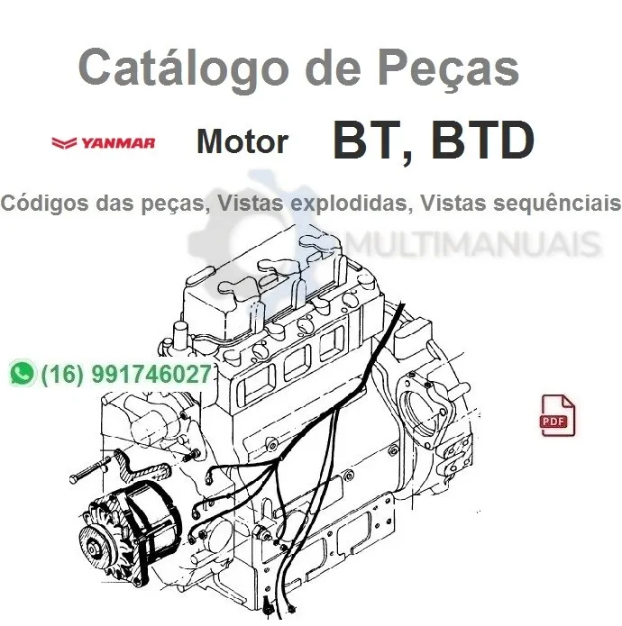 Catálogo de Peças Motor Yanmar BT, BTD - 3 Cilindros