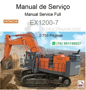 Manual de Serviço Hitachi EX1200-7 \ Escavadeira