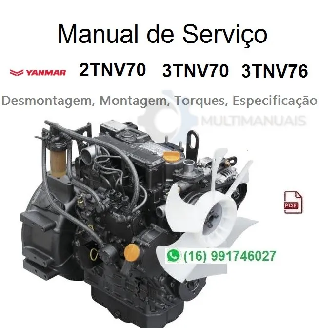 Manual de Serviço Motor Yanmar 2TNV70, 3TNV70, 3TNV76