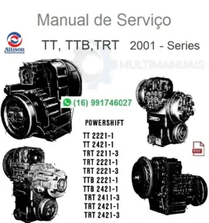Capa ilustrativa do Manual de Serviço Allison TT, TTB e TRT 2001 Series em PDF