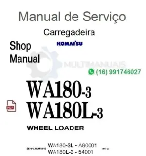 Manual de Serviço Komatsu - WA180-3, WA180L-3, WA180-3L