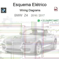 Capa do PDF de esquemas elétricos do BMW Z4 2016/2017 com diagrama de fios e logotipo da BMW