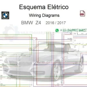 Capa do PDF de esquemas elétricos do BMW Z4 2016/2017 com diagrama de fios e logotipo da BMW