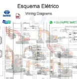 Esquema elétrico em PDF da escavadeira Daewoo Doosan DH50 com diagramas e pinagens