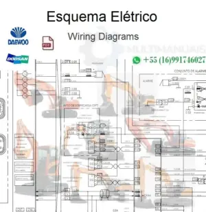 Esquema elétrico em PDF da escavadeira Daewoo Doosan DH50 com diagramas e pinagens