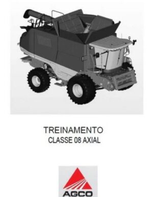 Ilustração técnica da colheitadeira Massey Ferguson MF 9895 usada como capa do manual elétrico e hidráulico em PDF