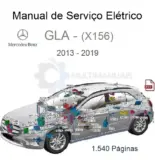 Diagrama elétrico do Mercedes-Benz GLA X156 exibido em manual PDF